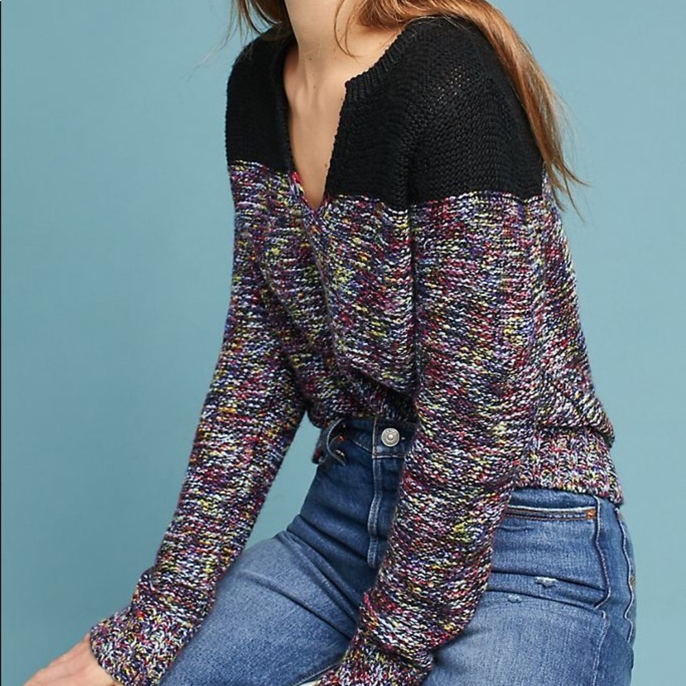 Josh + Jenn Multicolor Split Neck Pullover - image 2